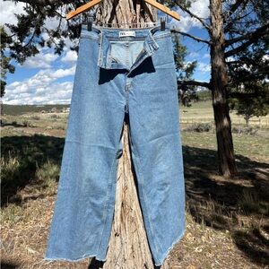 Zara Medium Blue Wide-Leg Jeans